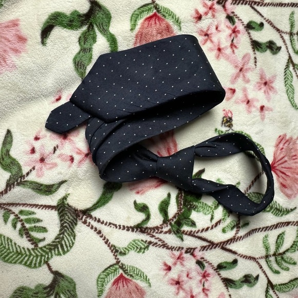 Elegant Navy Polka Dot Tie - Picture 3 of 3